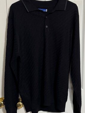 NWOT Apt. 9 Black Knit Polo Sweater
